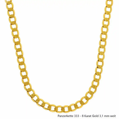 Edle massive Goldkette Panzerkette Halskette aus 333 - 8 Karat Gold - Firma Holzenplotz - Silberketten-Goldketten.de 