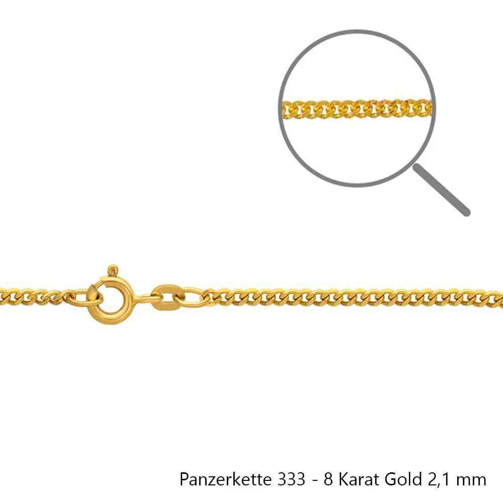 Edle massive Goldkette Panzerkette Halskette aus 333 - 8 Karat Gold - Firma Holzenplotz - Silberketten-Goldketten.de 