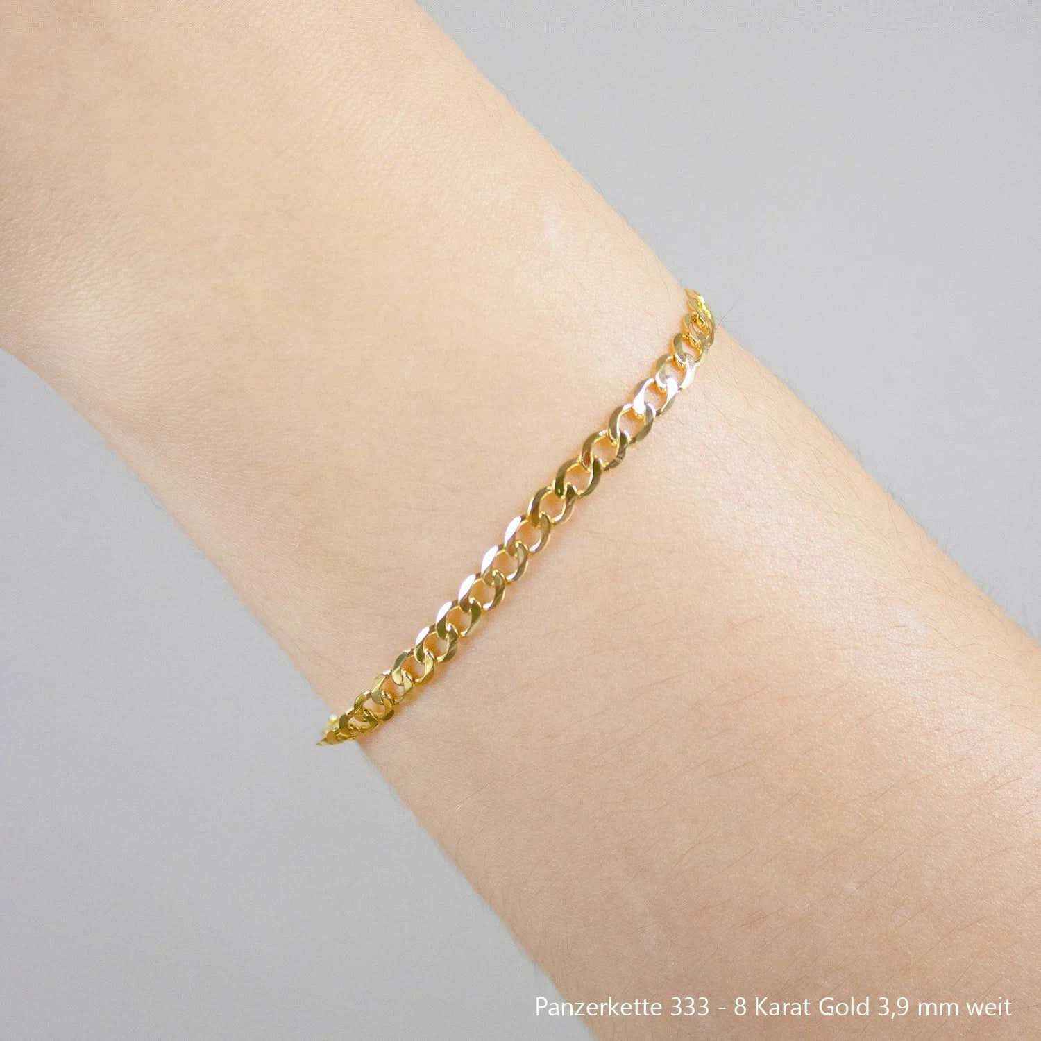 Edle massive Goldkette Panzerkette Halskette aus 333 - 8 Karat Gold - Firma Holzenplotz - Silberketten-Goldketten.de 