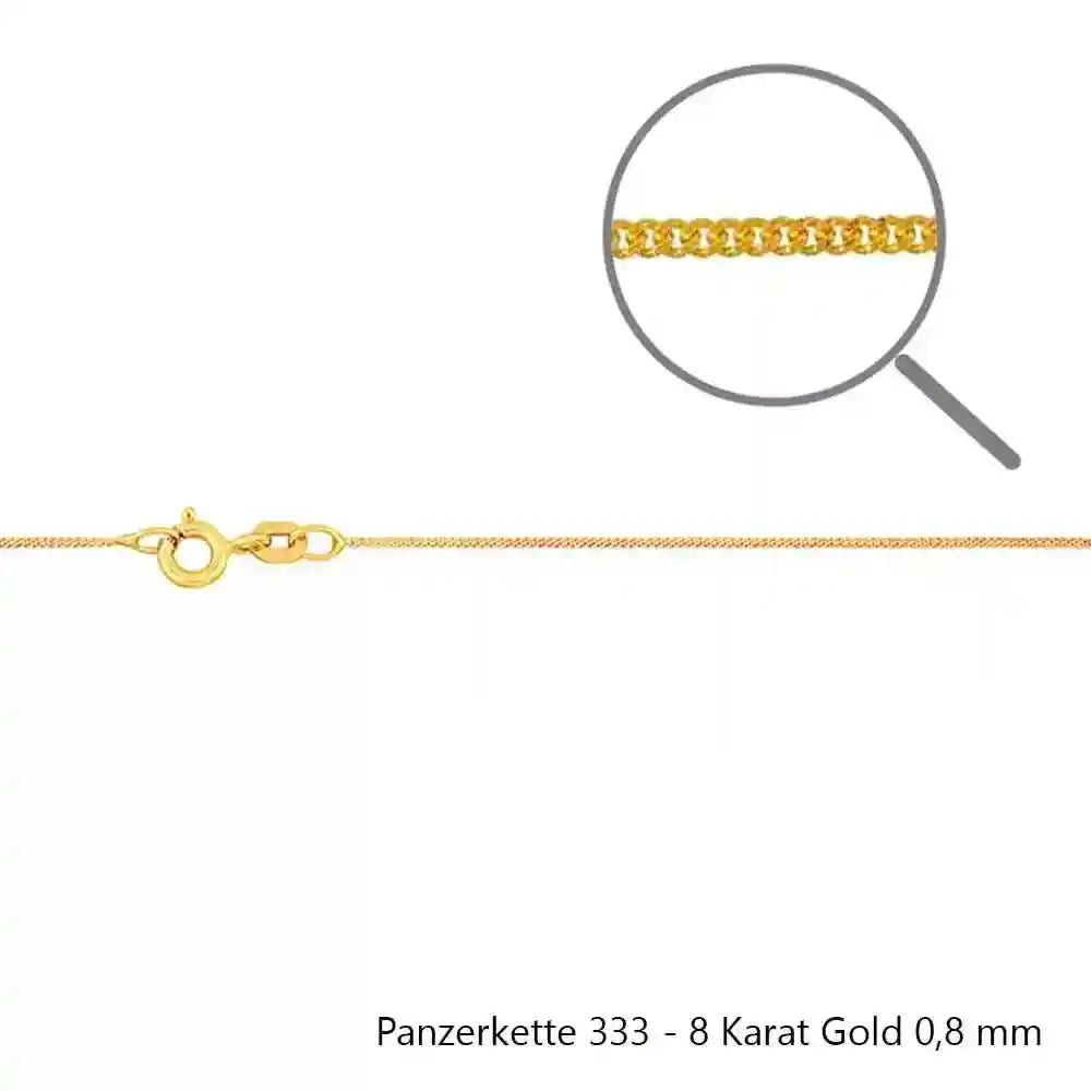 Edle massive Goldkette Panzerkette Halskette aus 333 - 8 Karat Gold - Firma Holzenplotz - Silberketten-Goldketten.de 