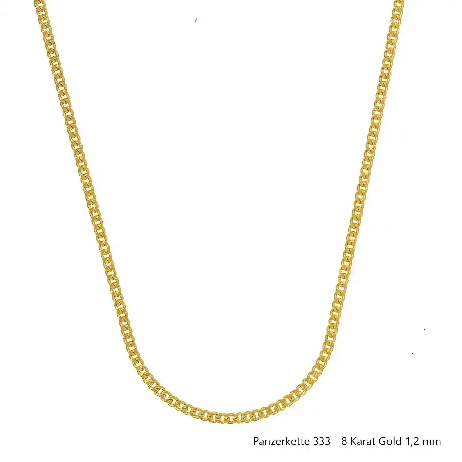 Edle massive Goldkette Panzerkette Halskette aus 333 - 8 Karat Gold - Firma Holzenplotz - Silberketten-Goldketten.de 