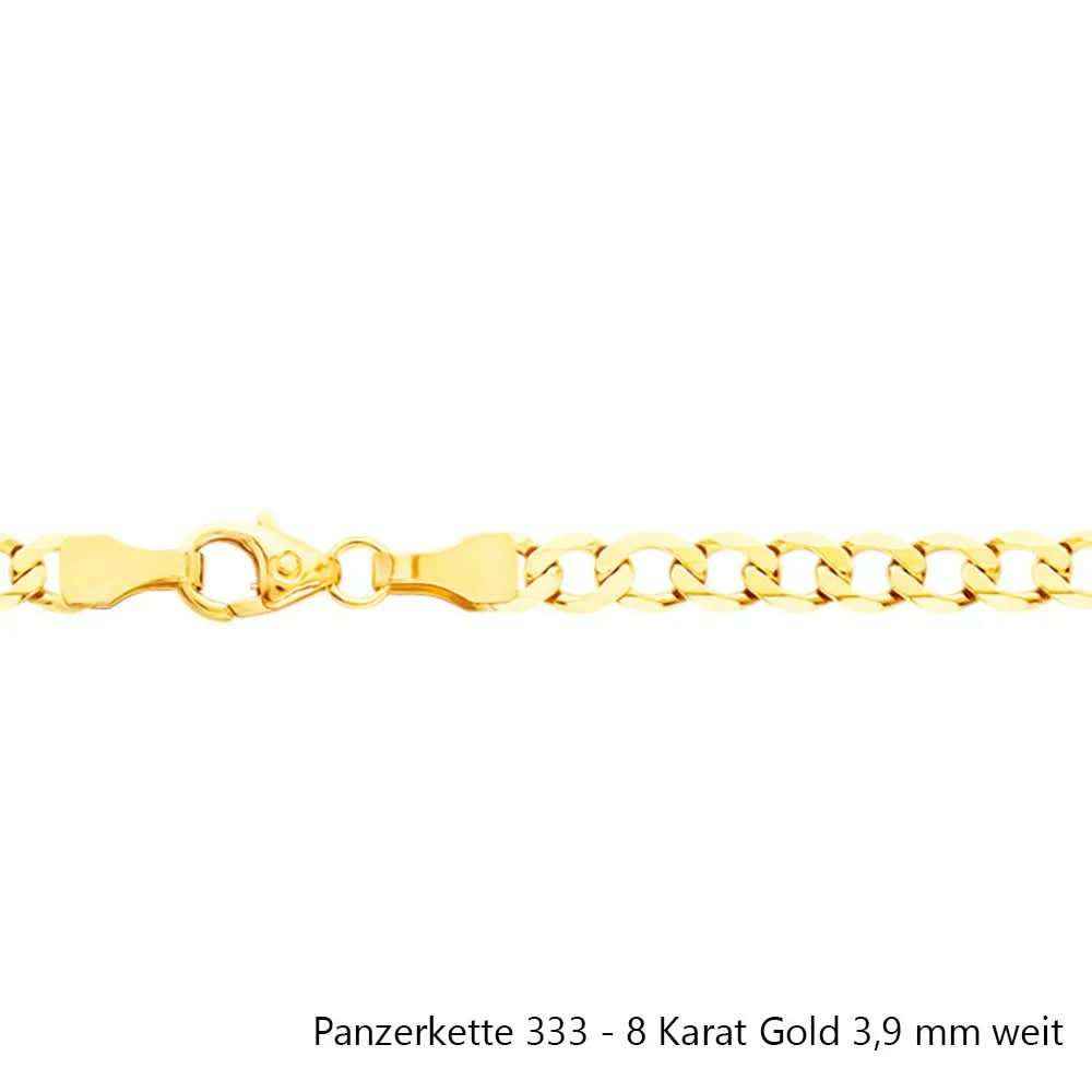Edle massive Goldkette Panzerkette Halskette aus 333 - 8 Karat Gold - Firma Holzenplotz - Silberketten-Goldketten.de 