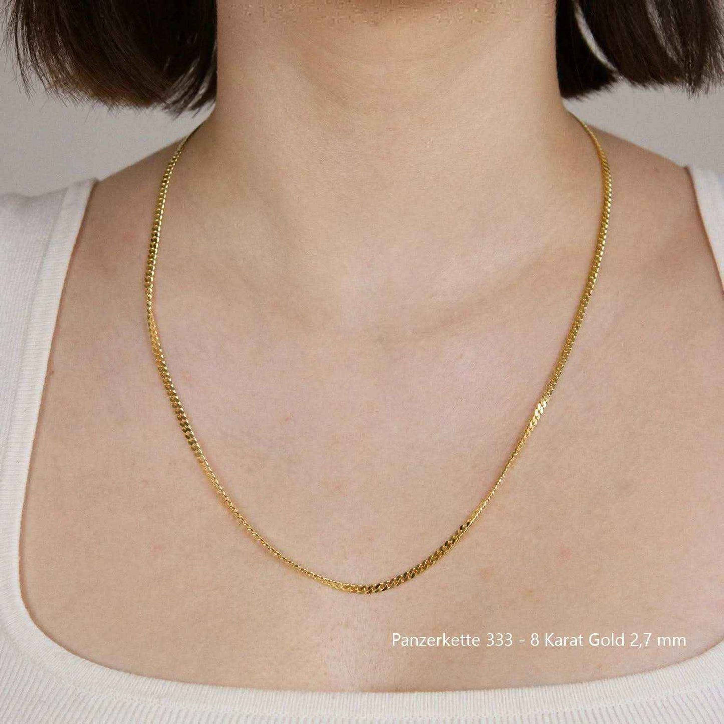 Edle massive Goldkette Panzerkette Halskette aus 333 - 8 Karat Gold - Firma Holzenplotz - Silberketten-Goldketten.de 