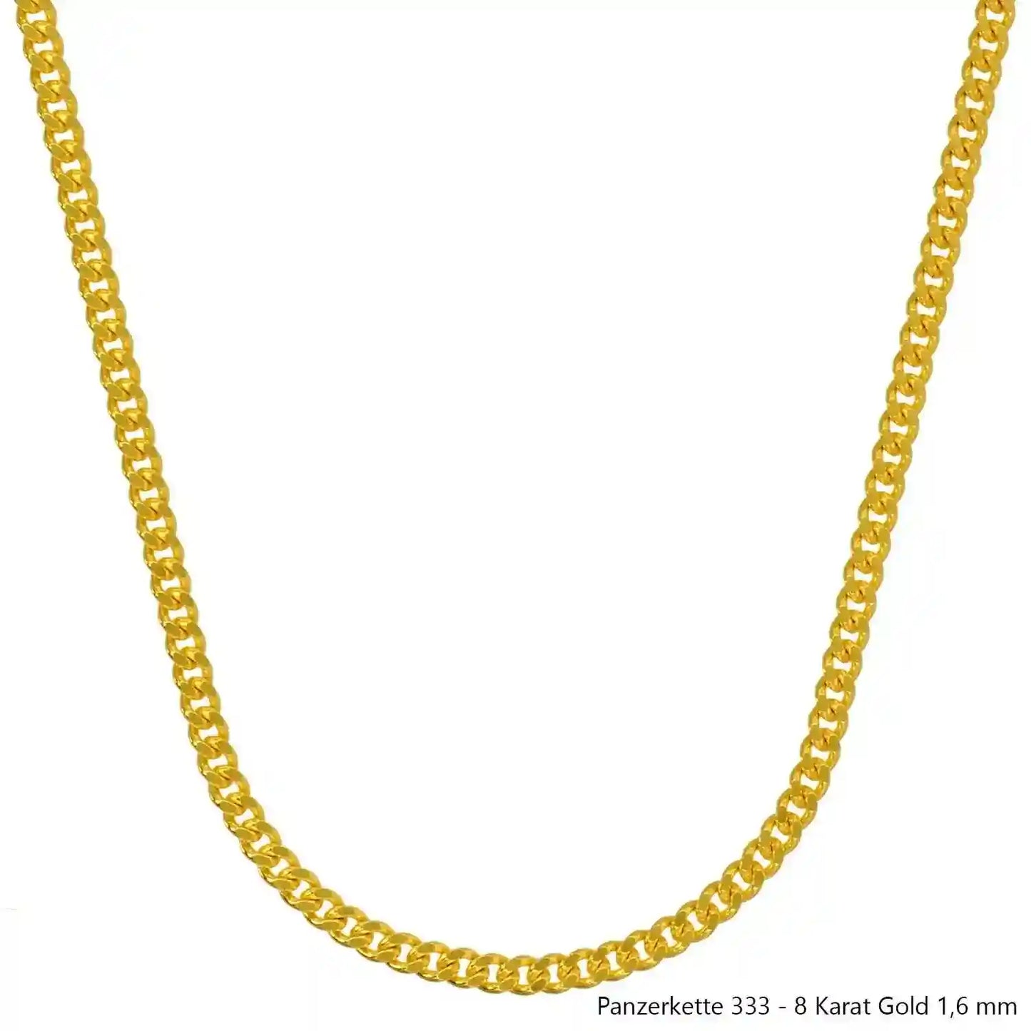 Edle massive Goldkette Panzerkette Halskette aus 333 - 8 Karat Gold - Firma Holzenplotz - Silberketten-Goldketten.de 