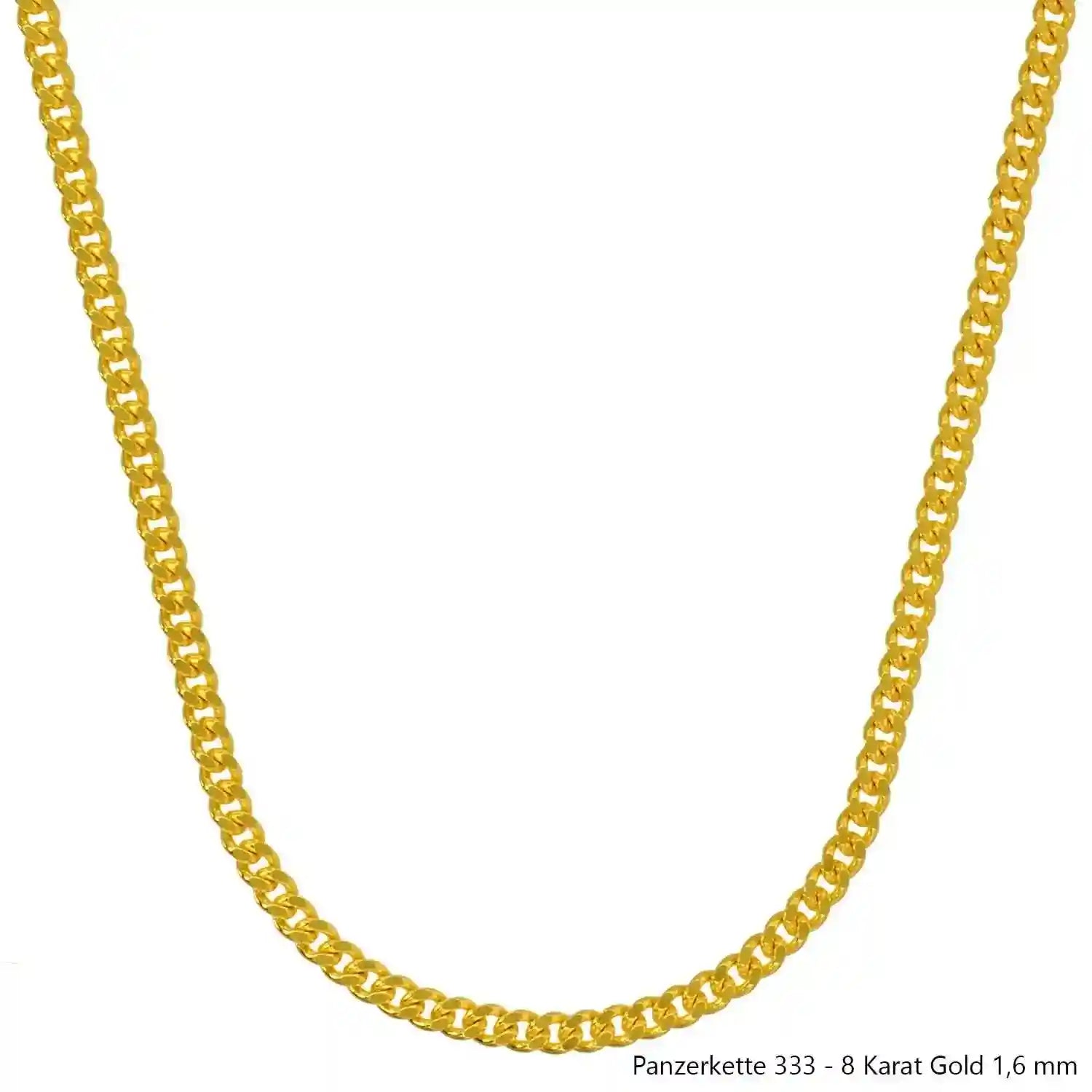 Edle massive Goldkette Panzerkette Halskette aus 333 - 8 Karat Gold - Firma Holzenplotz - Silberketten-Goldketten.de 