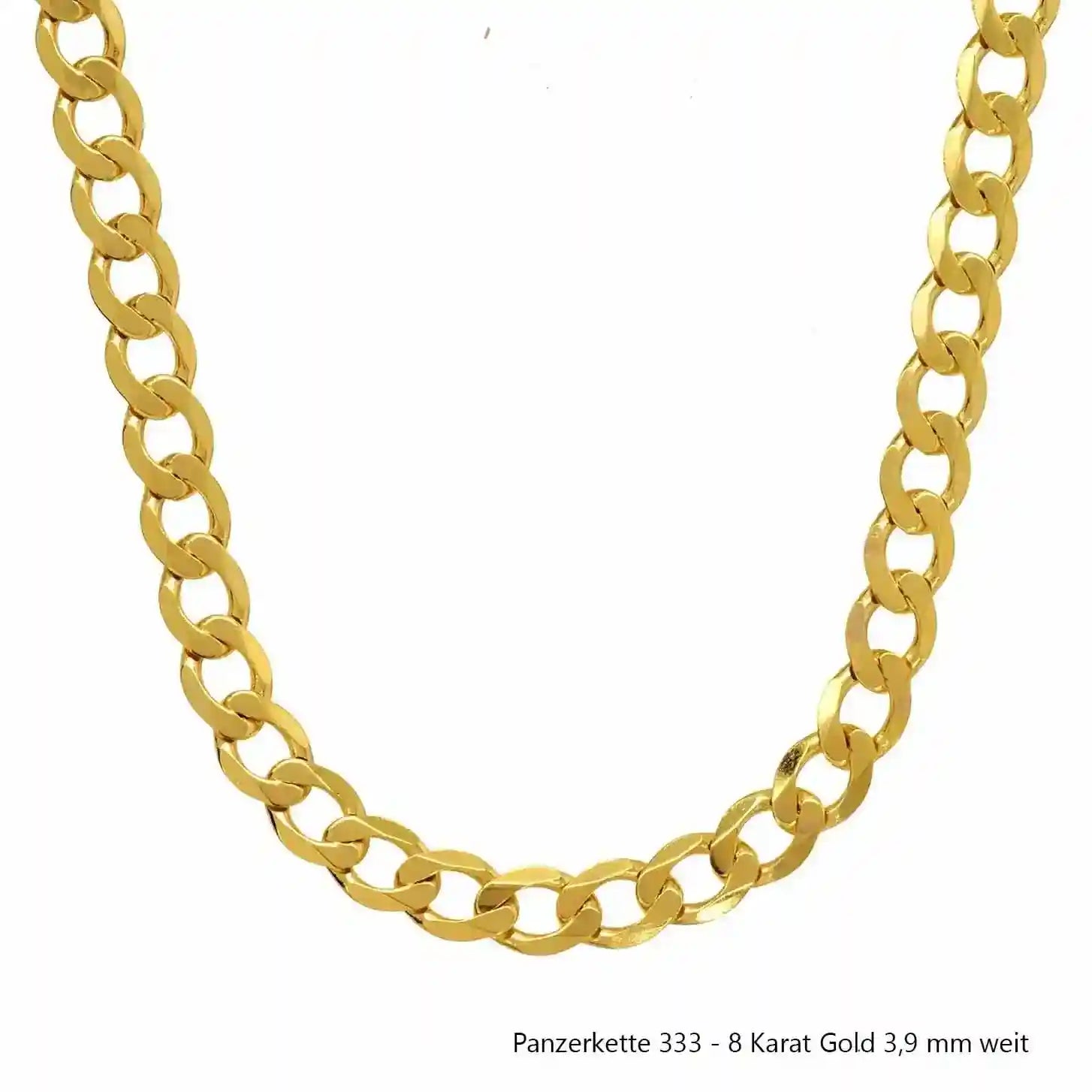 Edle massive Goldkette Panzerkette Halskette aus 333 - 8 Karat Gold - Firma Holzenplotz - Silberketten-Goldketten.de 
