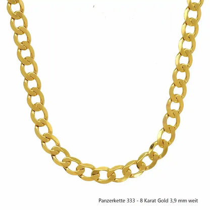 Edle massive Goldkette Panzerkette Halskette aus 333 - 8 Karat Gold - Firma Holzenplotz - Silberketten-Goldketten.de 