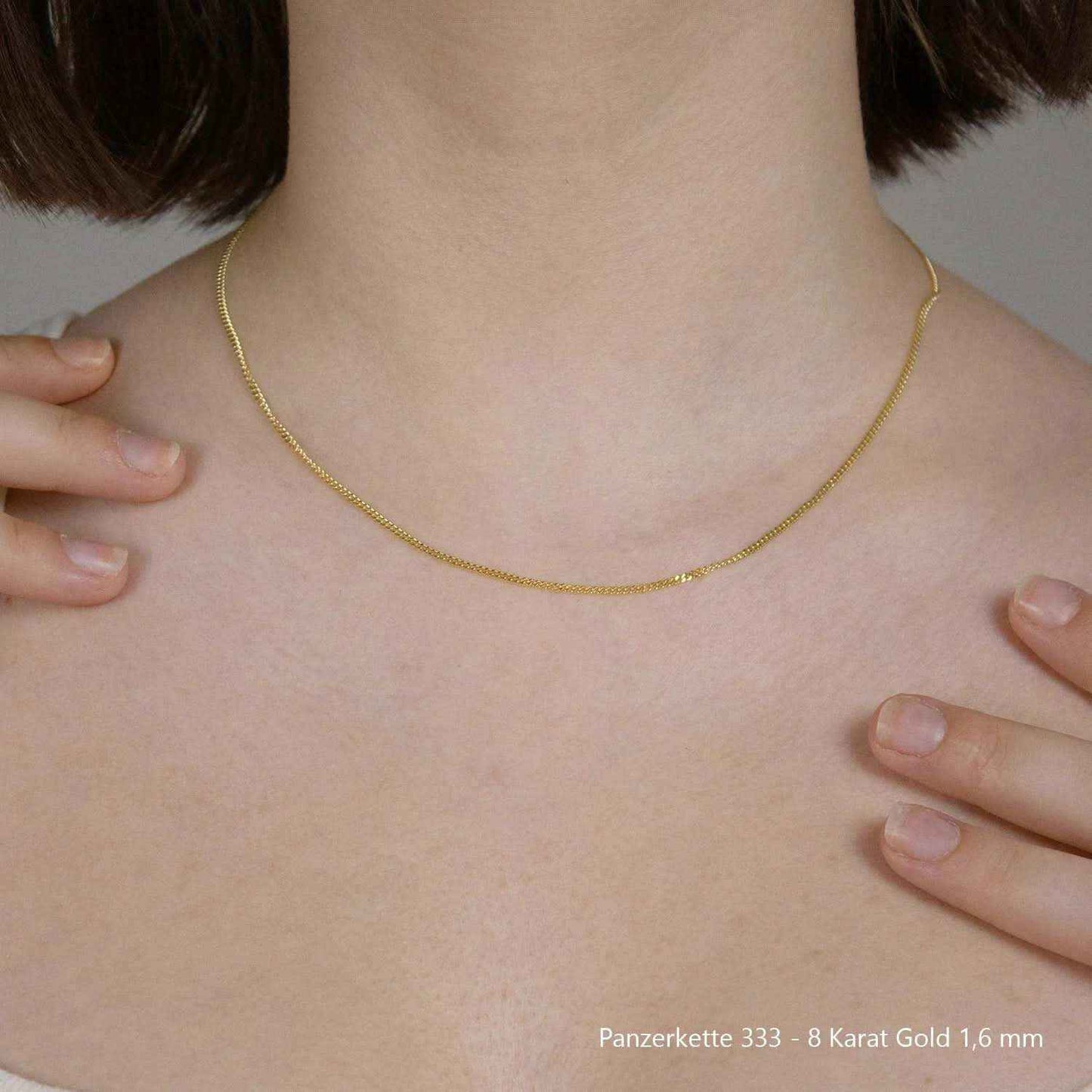 Edle massive Goldkette Panzerkette Halskette aus 333 - 8 Karat Gold - Firma Holzenplotz - Silberketten-Goldketten.de 