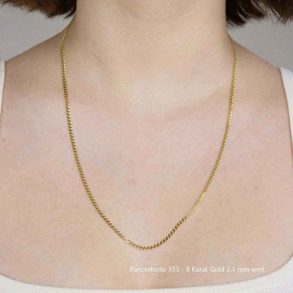 Edle massive Goldkette Panzerkette Halskette aus 333 - 8 Karat Gold - Firma Holzenplotz - Silberketten-Goldketten.de 