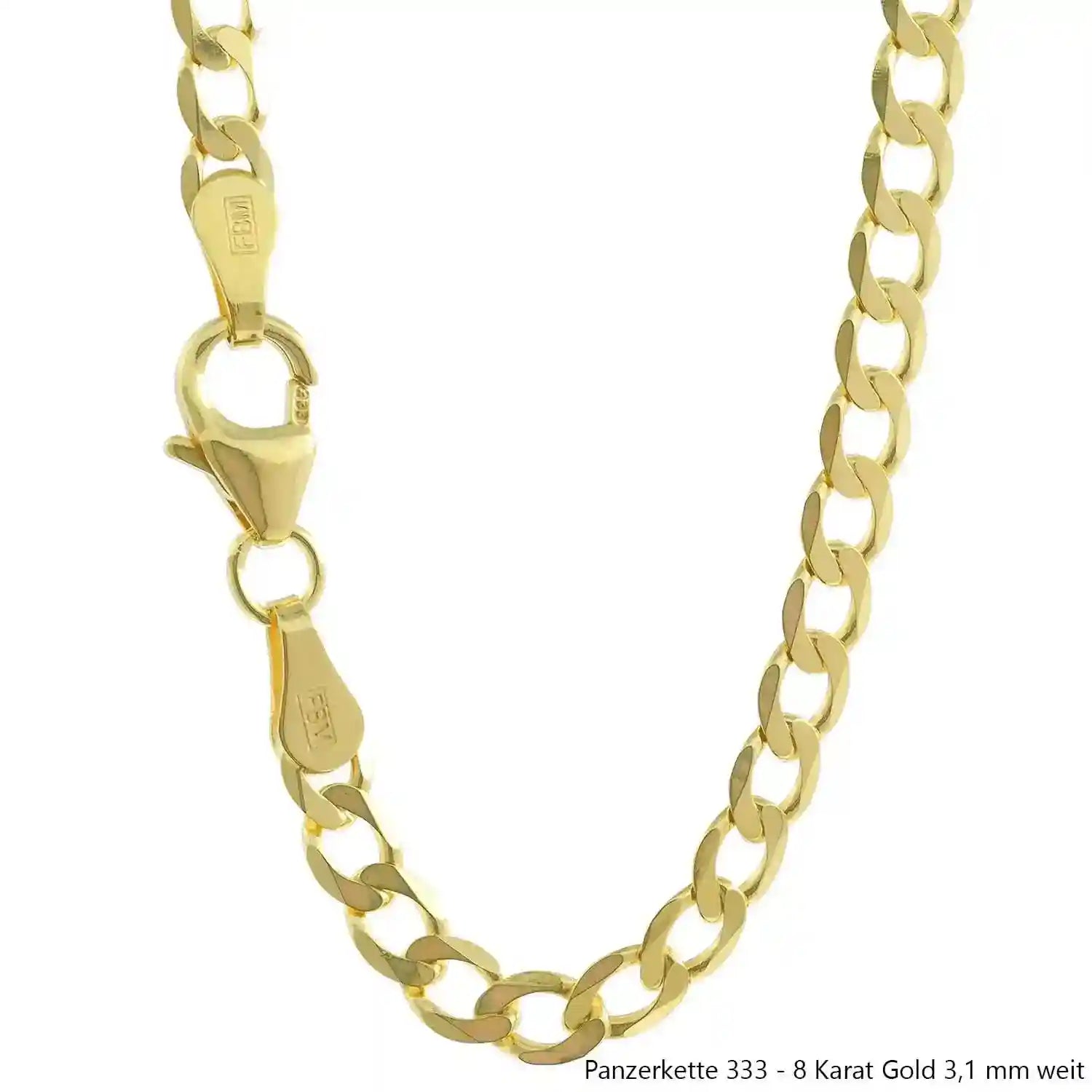 Edle massive Goldkette Panzerkette Halskette aus 333 - 8 Karat Gold - Firma Holzenplotz - Silberketten-Goldketten.de 
