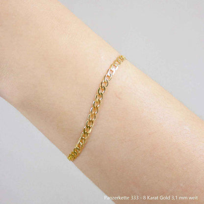 Edle massive Goldkette Panzerkette Halskette aus 333 - 8 Karat Gold - Firma Holzenplotz - Silberketten-Goldketten.de 
