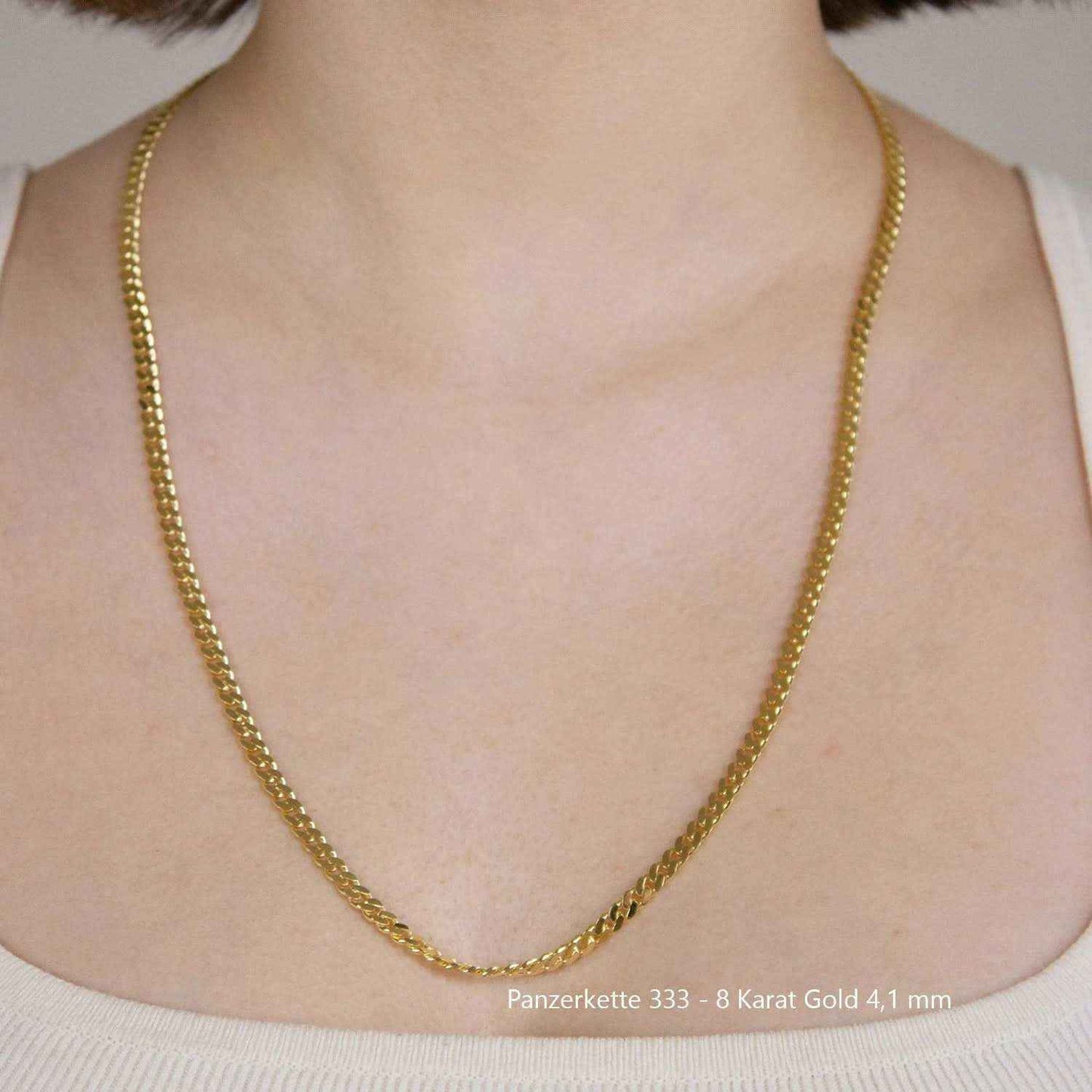 Edle massive Goldkette Panzerkette Halskette aus 333 - 8 Karat Gold - Firma Holzenplotz - Silberketten-Goldketten.de 