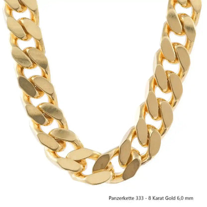 Edle massive Goldkette Panzerkette Halskette aus 333 - 8 Karat Gold - Firma Holzenplotz - Silberketten-Goldketten.de 