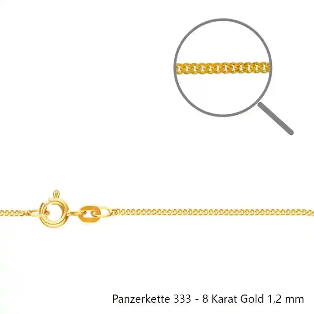 Edle massive Goldkette Panzerkette Halskette aus 333 - 8 Karat Gold - Firma Holzenplotz - Silberketten-Goldketten.de 