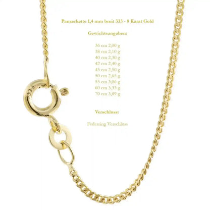 Edle massive Goldkette Panzerkette Halskette aus 333 - 8 Karat Gold - Firma Holzenplotz - Silberketten-Goldketten.de 