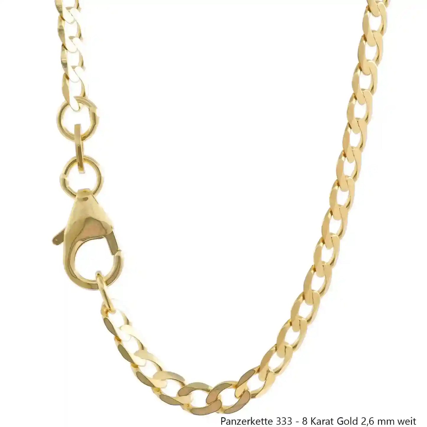 Edle massive Goldkette Panzerkette Halskette aus 333 - 8 Karat Gold - Firma Holzenplotz - Silberketten-Goldketten.de 