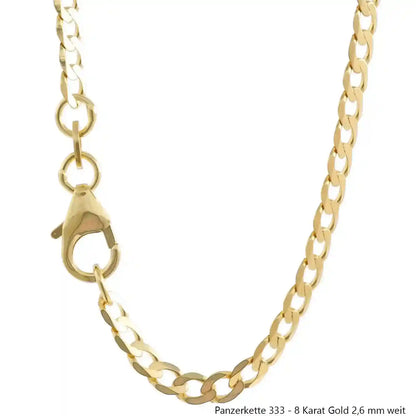 Edle massive Goldkette Panzerkette Halskette aus 333 - 8 Karat Gold - Firma Holzenplotz - Silberketten-Goldketten.de 
