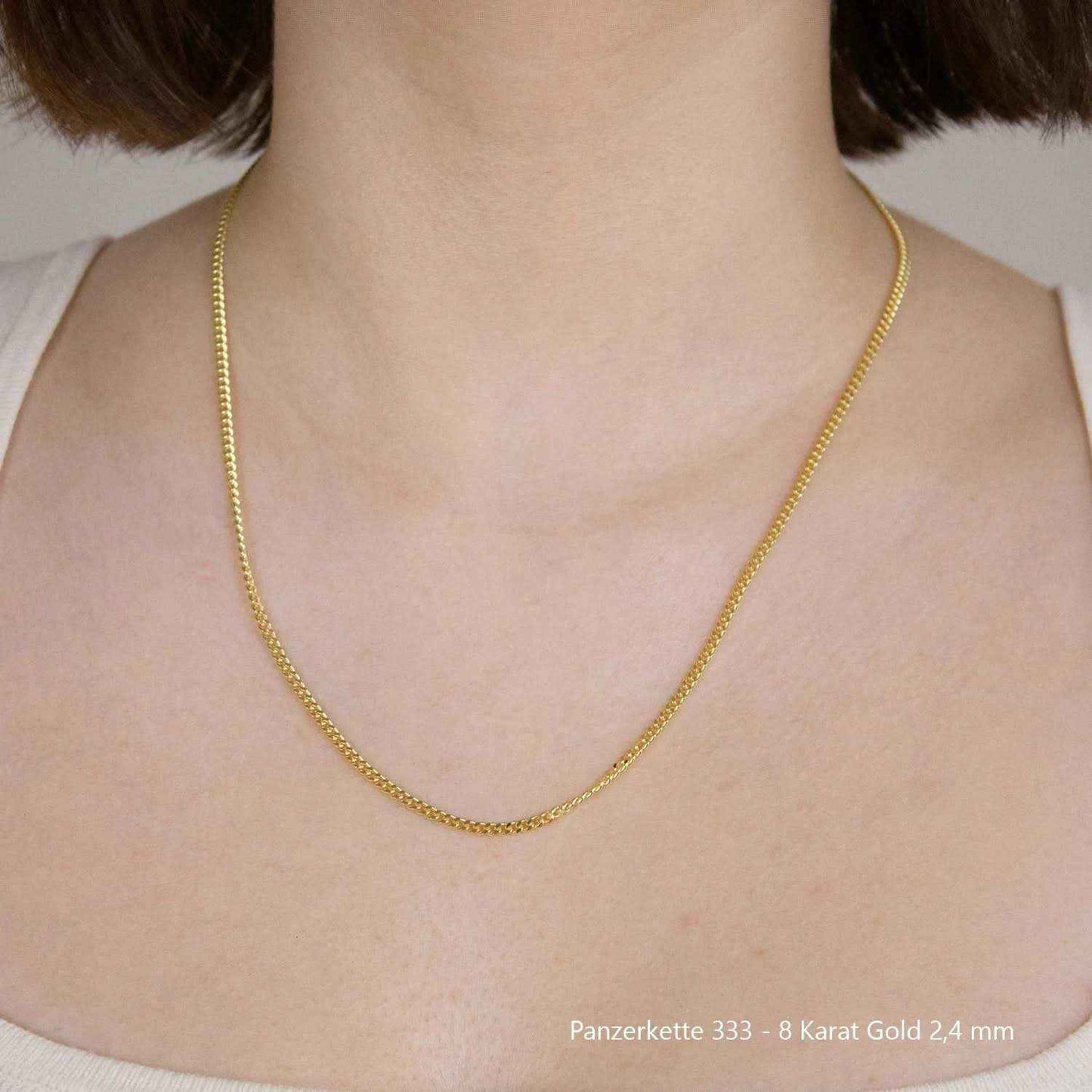 Edle massive Goldkette Panzerkette Halskette aus 333 - 8 Karat Gold - Firma Holzenplotz - Silberketten-Goldketten.de 