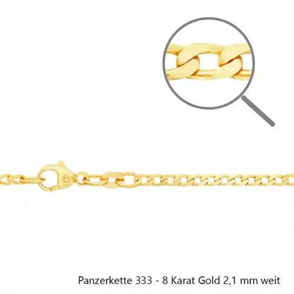 Edle massive Goldkette Panzerkette Halskette aus 333 - 8 Karat Gold - Firma Holzenplotz - Silberketten-Goldketten.de 