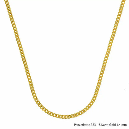 Edle massive Goldkette Panzerkette Halskette aus 333 - 8 Karat Gold - Firma Holzenplotz - Silberketten-Goldketten.de 