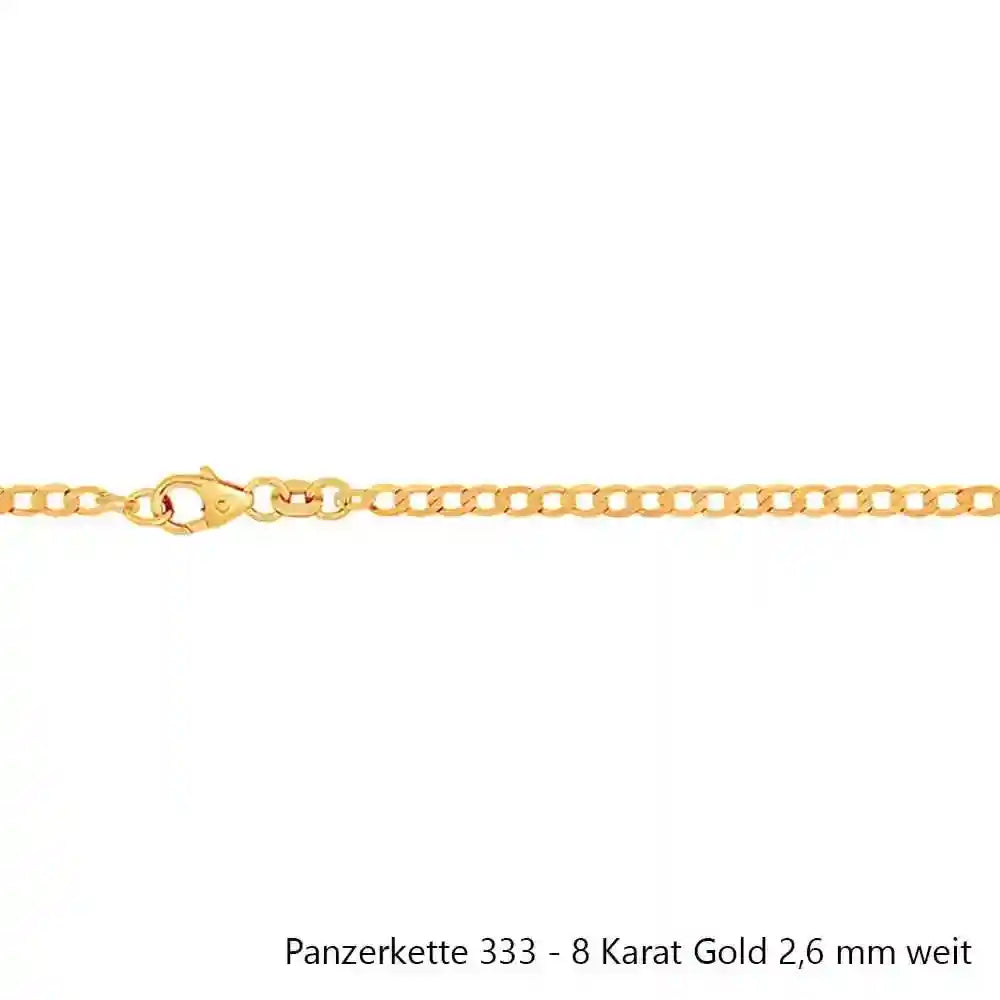 Edle massive Goldkette Panzerkette Halskette aus 333 - 8 Karat Gold - Firma Holzenplotz - Silberketten-Goldketten.de 