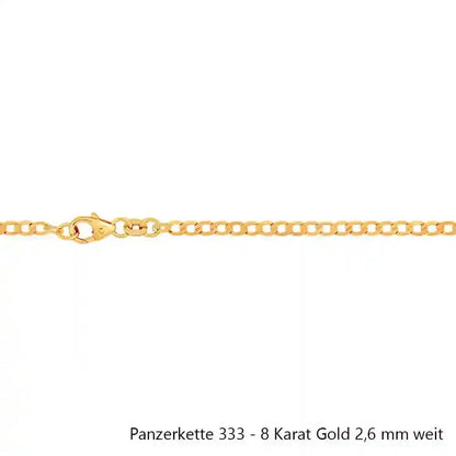 Edle massive Goldkette Panzerkette Halskette aus 333 - 8 Karat Gold - Firma Holzenplotz - Silberketten-Goldketten.de 