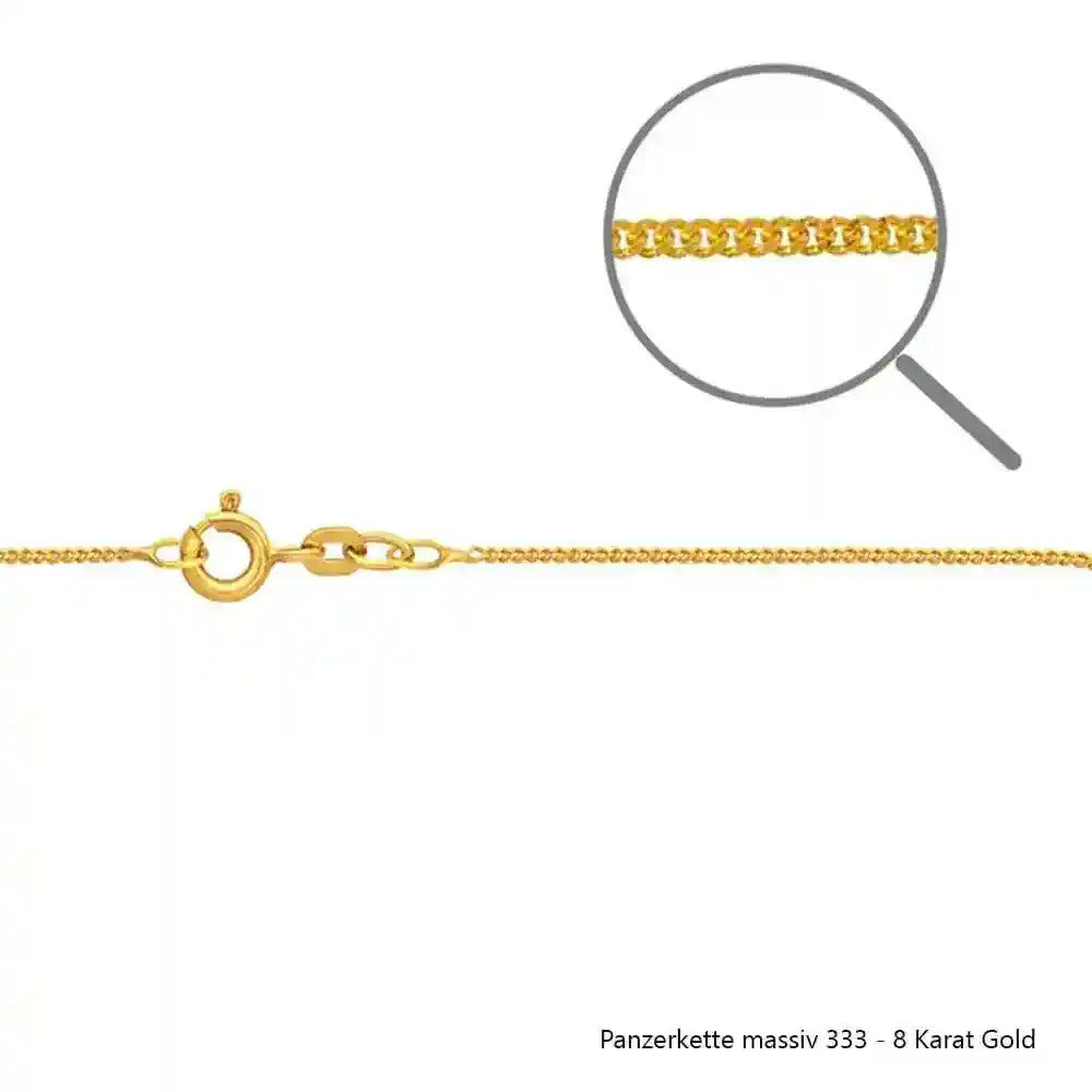 Edle massive Goldkette Panzerkette Halskette aus 333 - 8 Karat Gold - Firma Holzenplotz - Silberketten-Goldketten.de 