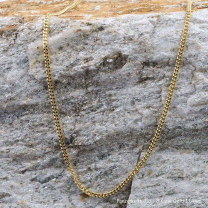 Edle massive Goldkette Panzerkette Halskette aus 333 - 8 Karat Gold - Firma Holzenplotz - Silberketten-Goldketten.de 