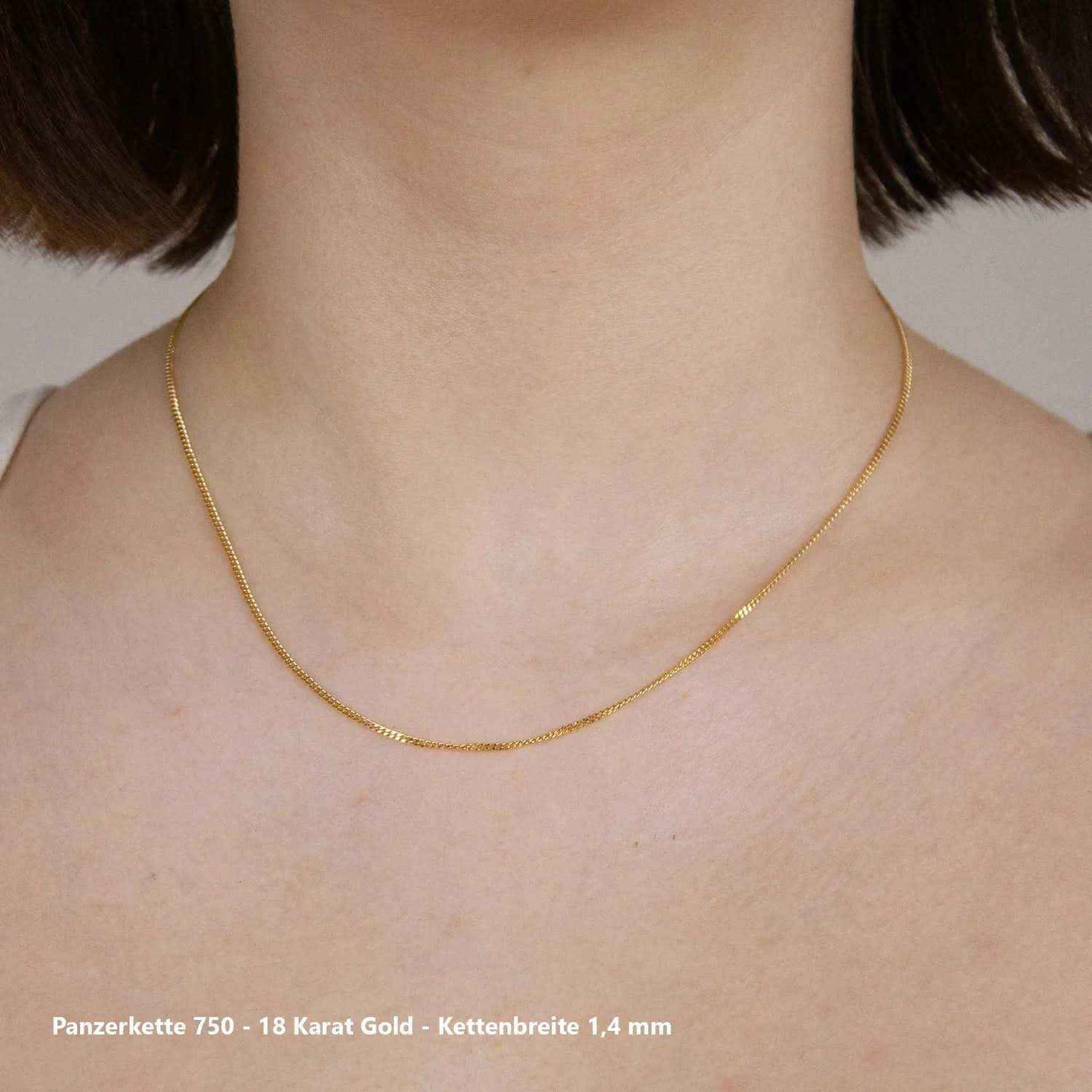 Edle massive Goldkette Panzerkette Halskette aus 750 - 18 Karat Gold