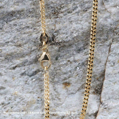 Edle massive Goldkette Panzerkette Halskette aus 750 - 18 Karat Gold