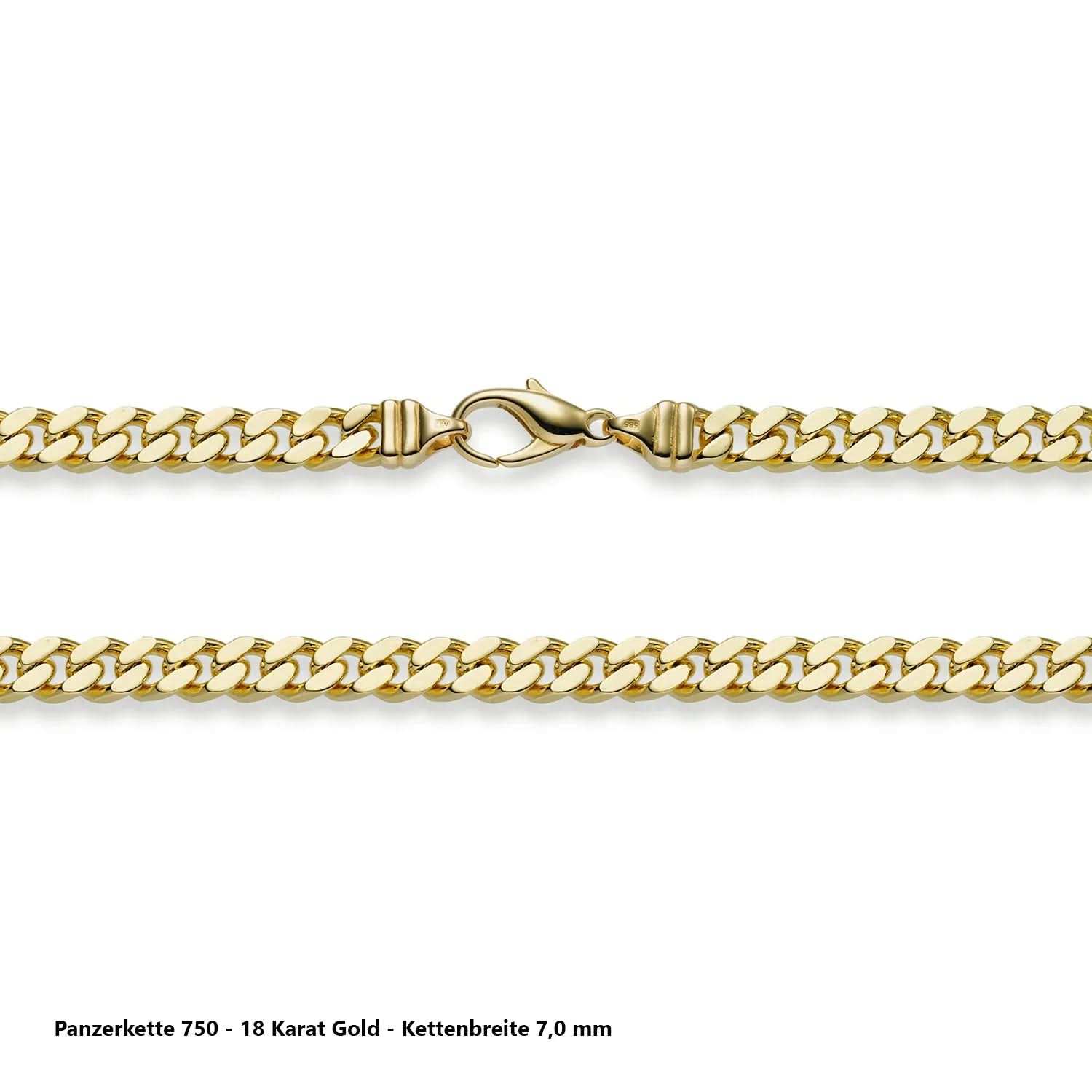 Edle massive Goldkette Panzerkette Halskette aus 750 - 18 Karat Gold - Firma Holzenplotz - Silberketten - Goldketten.de