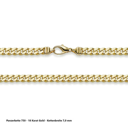 Edle massive Goldkette Panzerkette Halskette aus 750 - 18 Karat Gold - Firma Holzenplotz - Silberketten - Goldketten.de