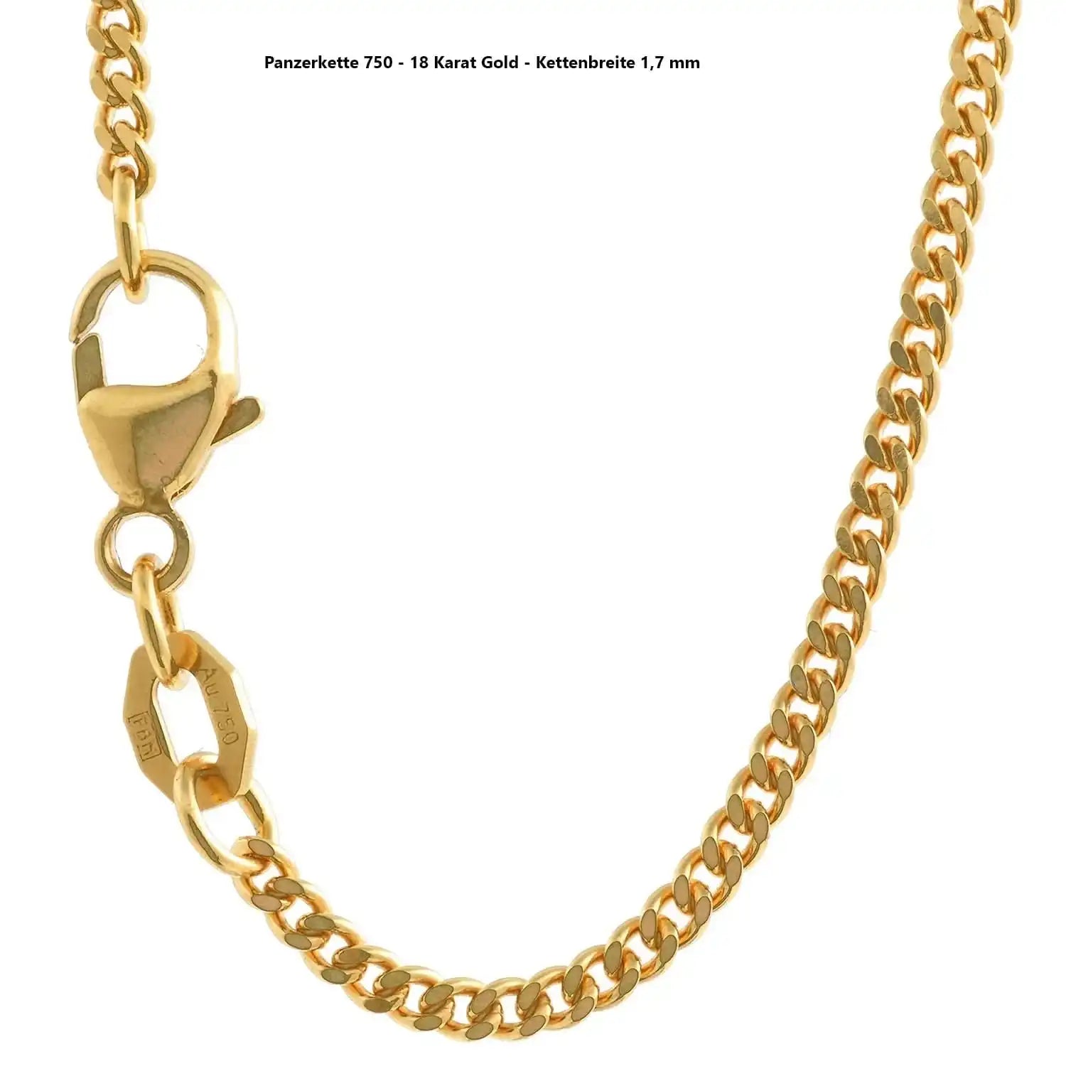Edle massive Goldkette Panzerkette Halskette aus 750 - 18 Karat Gold - Firma Holzenplotz - Silberketten - Goldketten.de