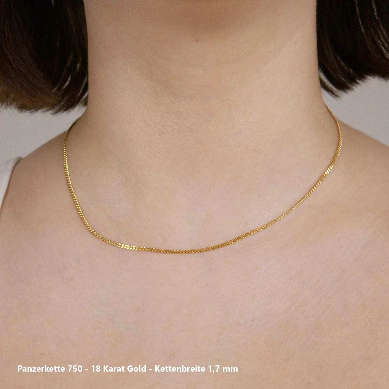 Edle massive Goldkette Panzerkette Halskette aus 750 - 18 Karat Gold - Firma Holzenplotz - Silberketten - Goldketten.de