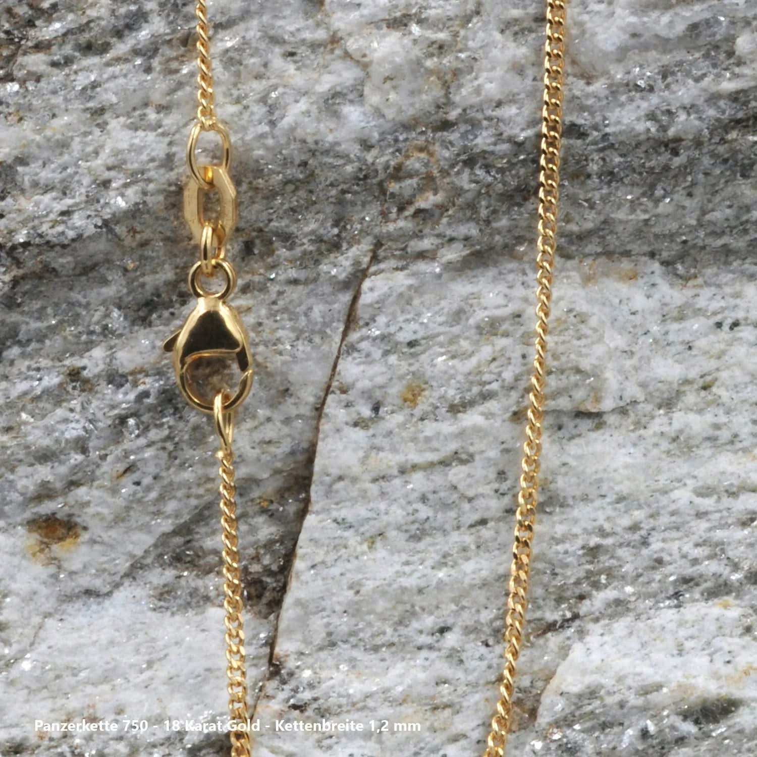 Edle massive Goldkette Panzerkette Halskette aus 750 - 18 Karat Gold - Firma Holzenplotz - Silberketten - Goldketten.de