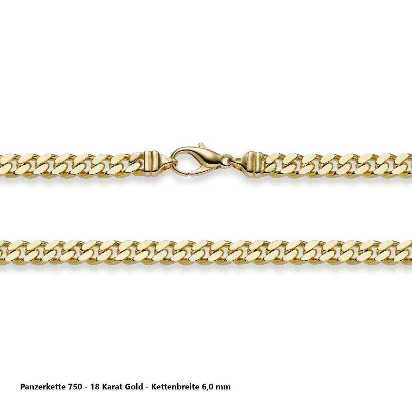 Edle massive Goldkette Panzerkette Halskette aus 750 - 18 Karat Gold