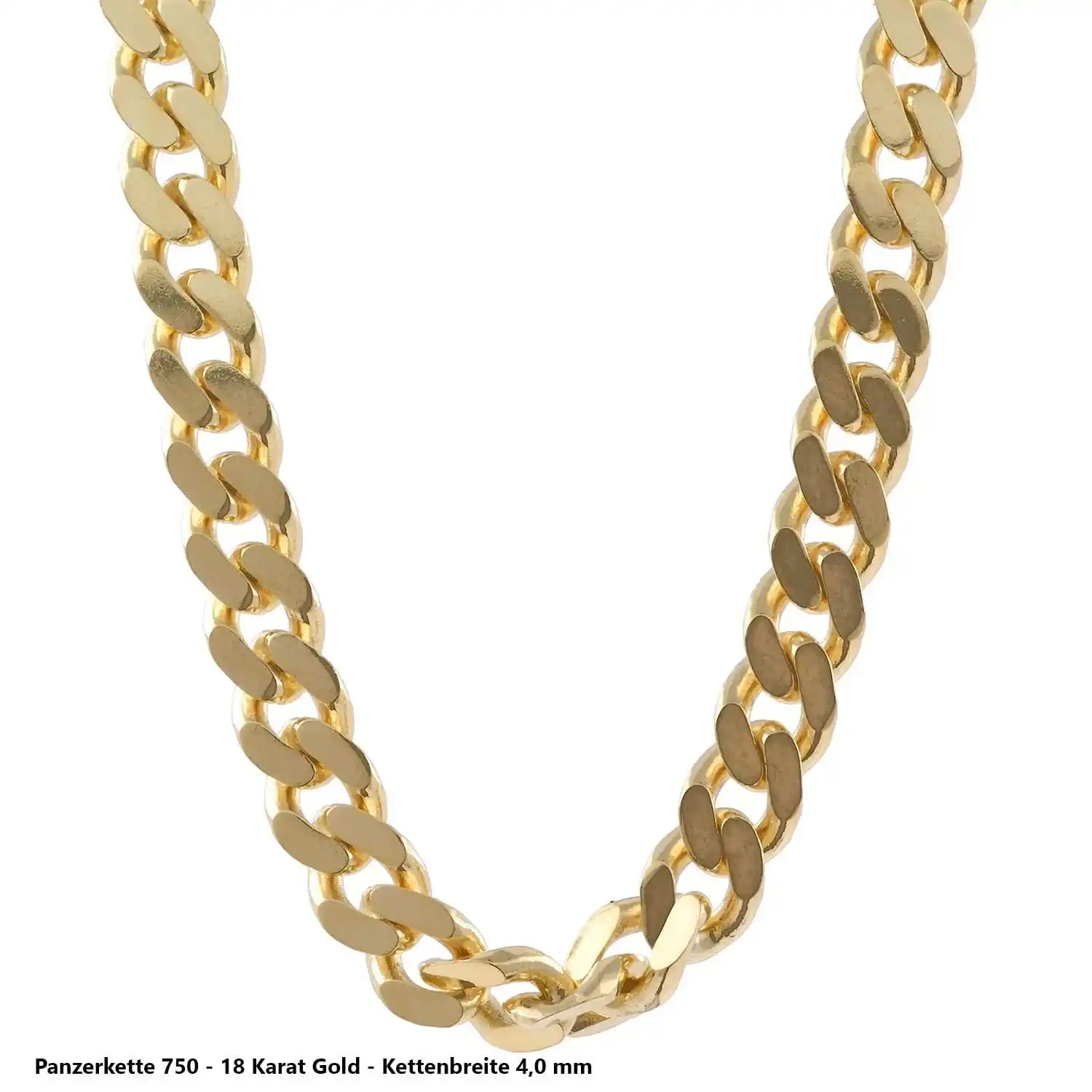 Edle massive Goldkette Panzerkette Halskette aus 750 - 18 Karat Gold - Firma Holzenplotz - Silberketten - Goldketten.de