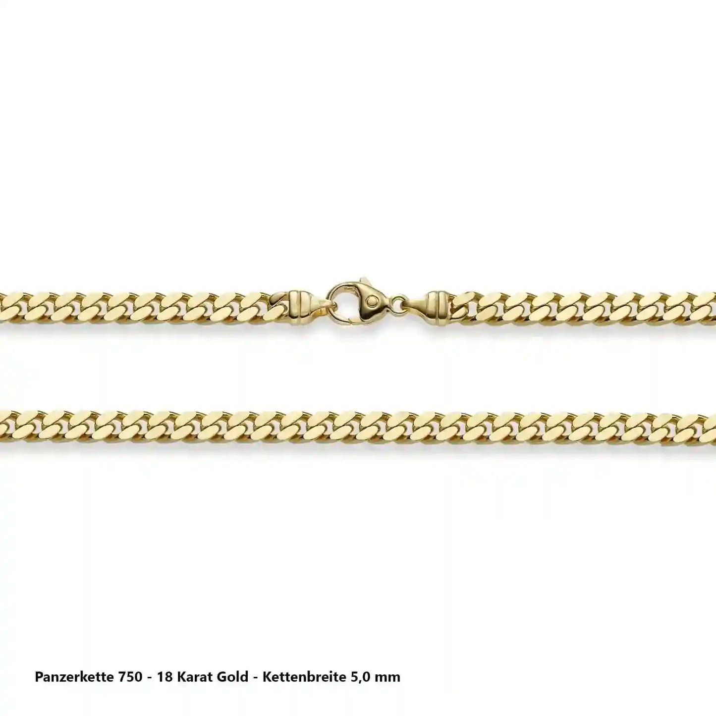 Edle massive Goldkette Panzerkette Halskette aus 750 - 18 Karat Gold