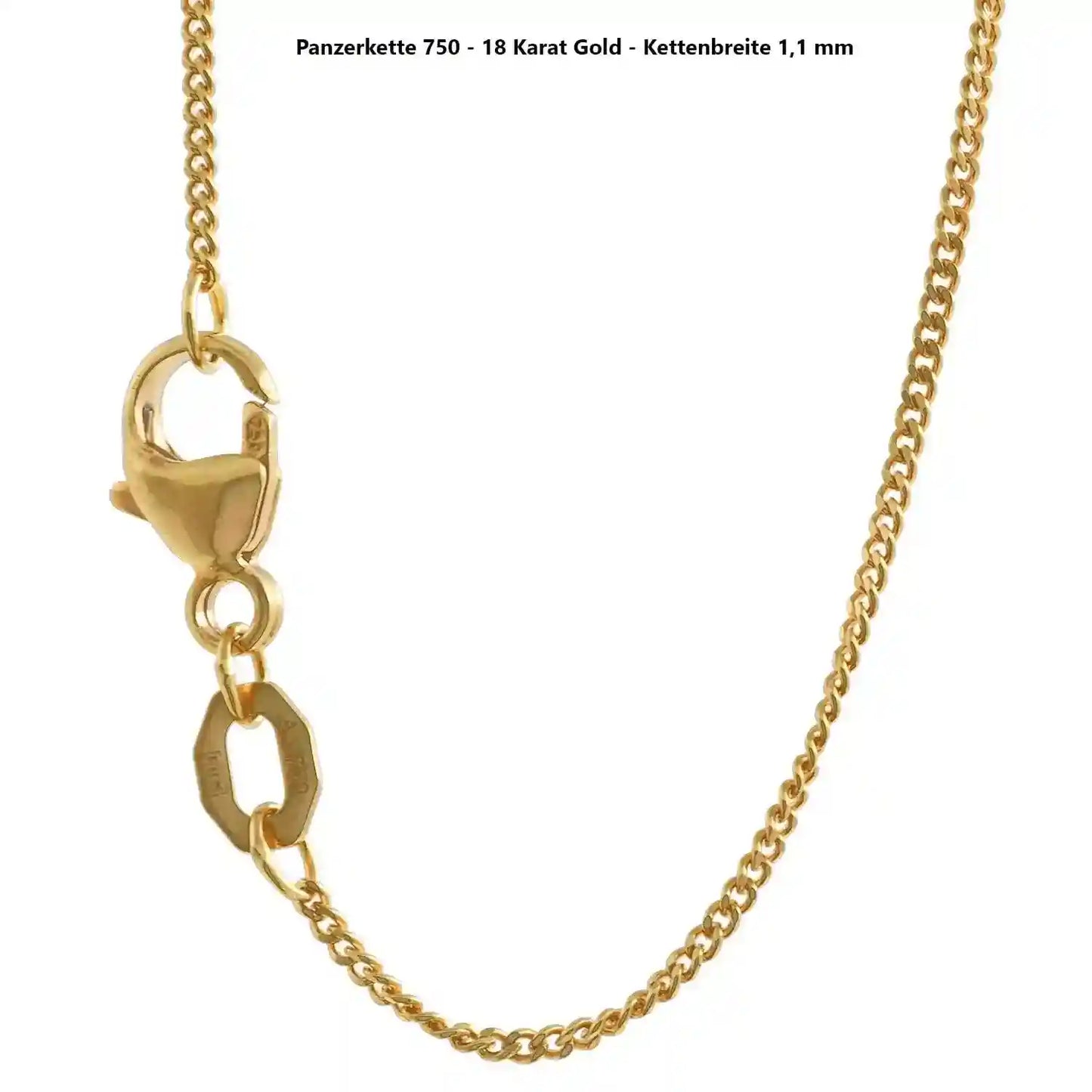 Edle massive Goldkette Panzerkette Halskette aus 750 - 18 Karat Gold