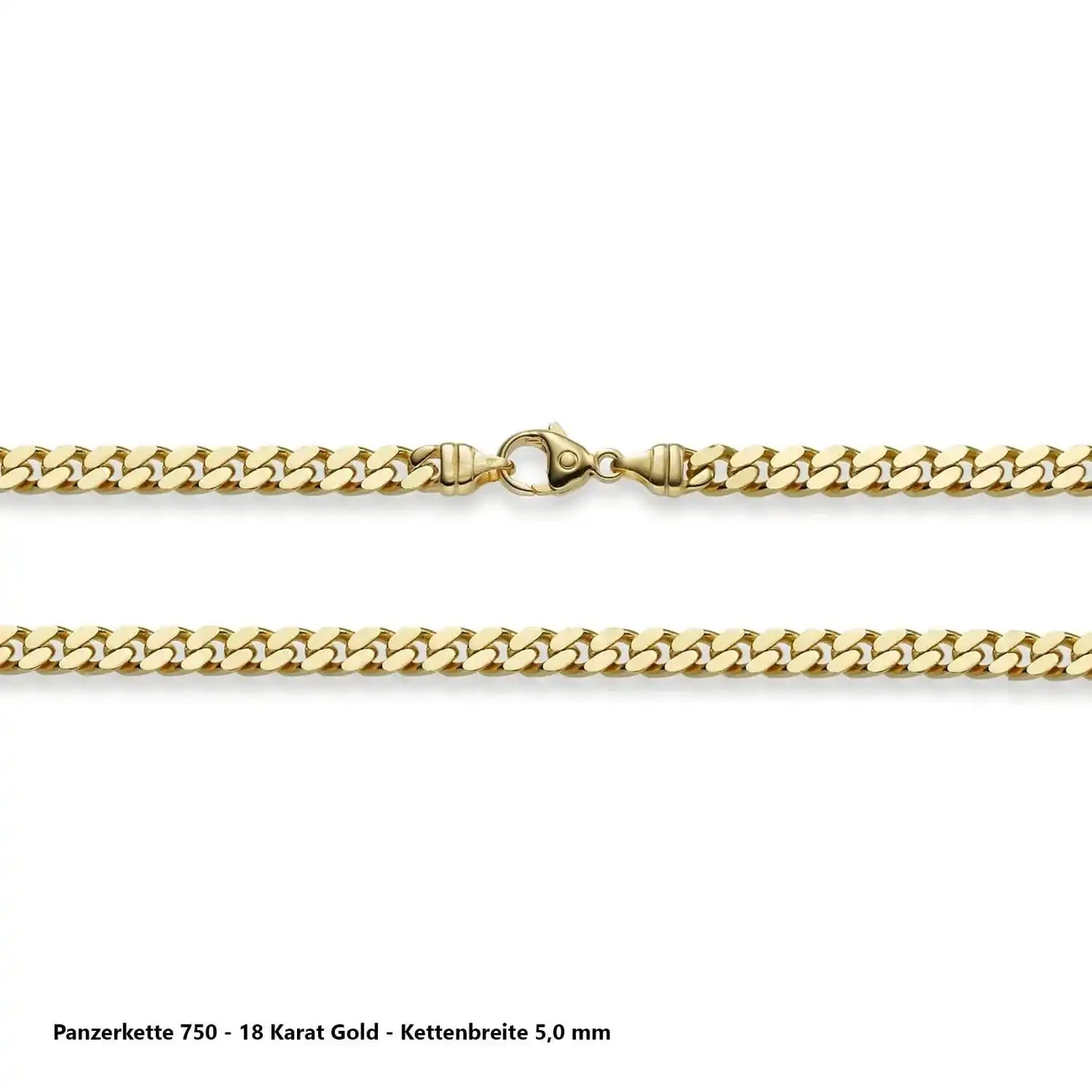 Edle massive Goldkette Panzerkette Halskette aus 750 - 18 Karat Gold - Firma Holzenplotz - Silberketten - Goldketten.de