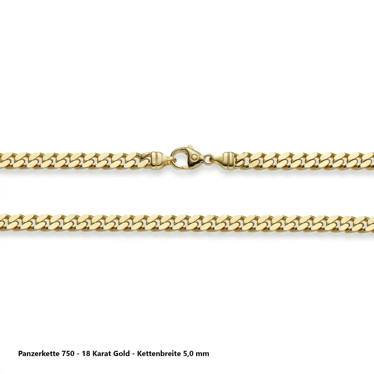 Edle massive Goldkette Panzerkette Halskette aus 750 - 18 Karat Gold - Firma Holzenplotz - Silberketten - Goldketten.de