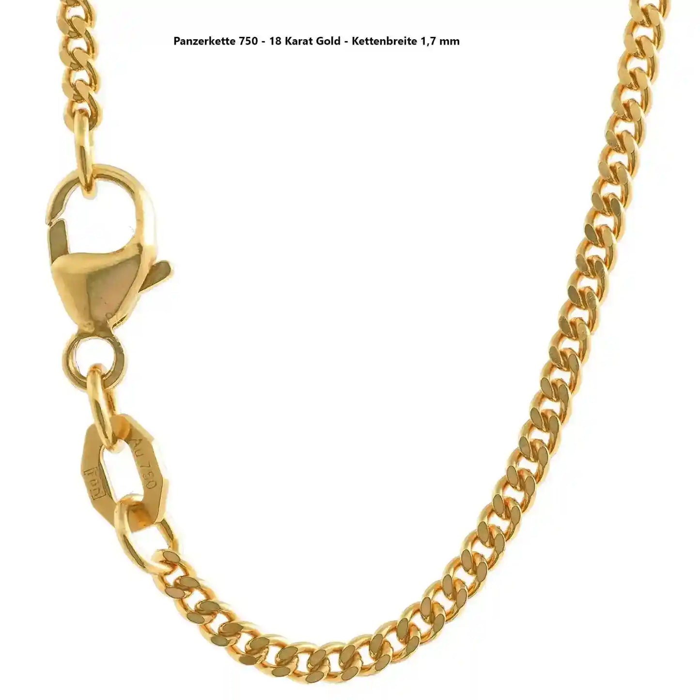 Edle massive Goldkette Panzerkette Halskette aus 750 - 18 Karat Gold