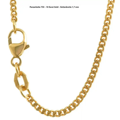Edle massive Goldkette Panzerkette Halskette aus 750 - 18 Karat Gold
