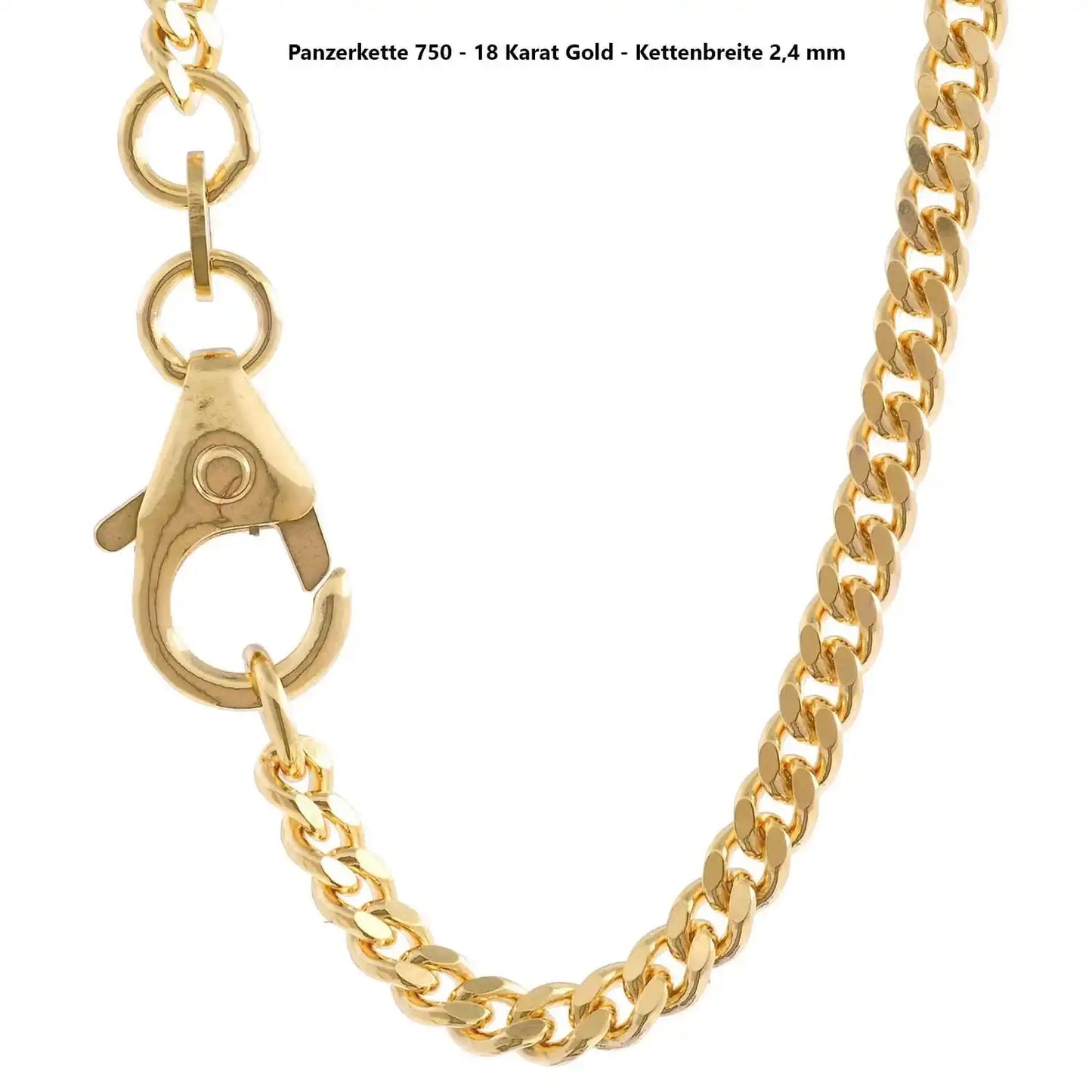 Edle massive Goldkette Panzerkette Halskette aus 750 - 18 Karat Gold - Firma Holzenplotz - Silberketten - Goldketten.de