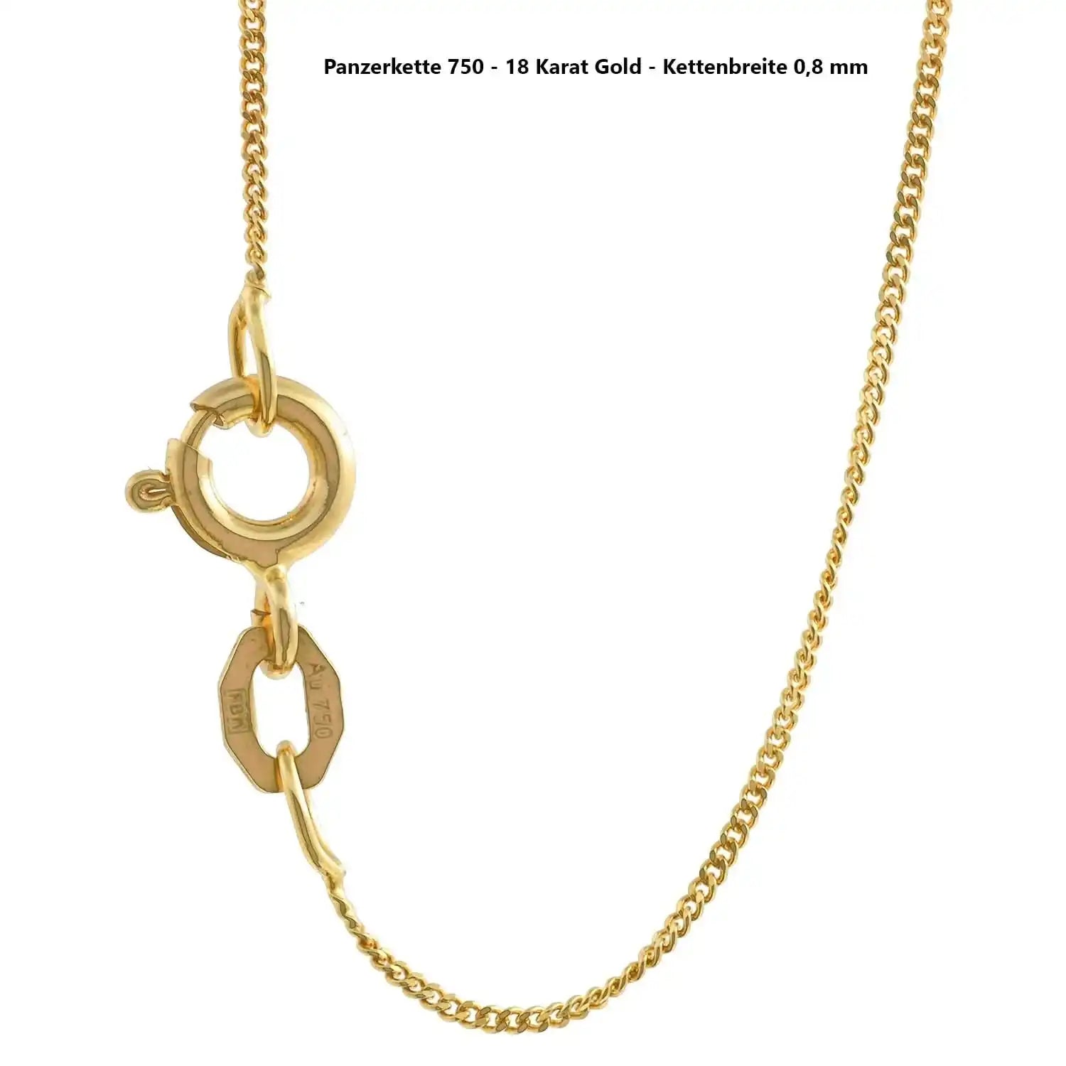 Edle massive Goldkette Panzerkette Halskette aus 750 - 18 Karat Gold - Firma Holzenplotz - Silberketten - Goldketten.de