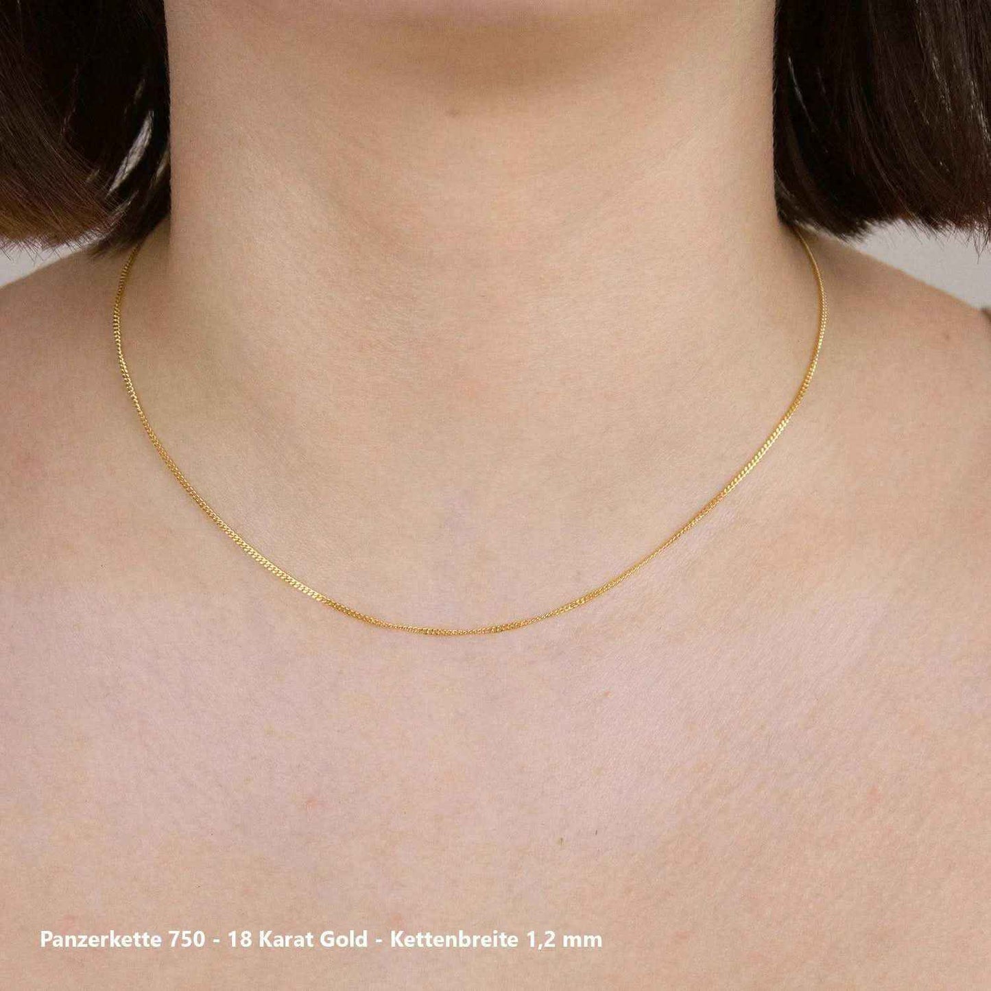 Edle massive Goldkette Panzerkette Halskette aus 750 - 18 Karat Gold