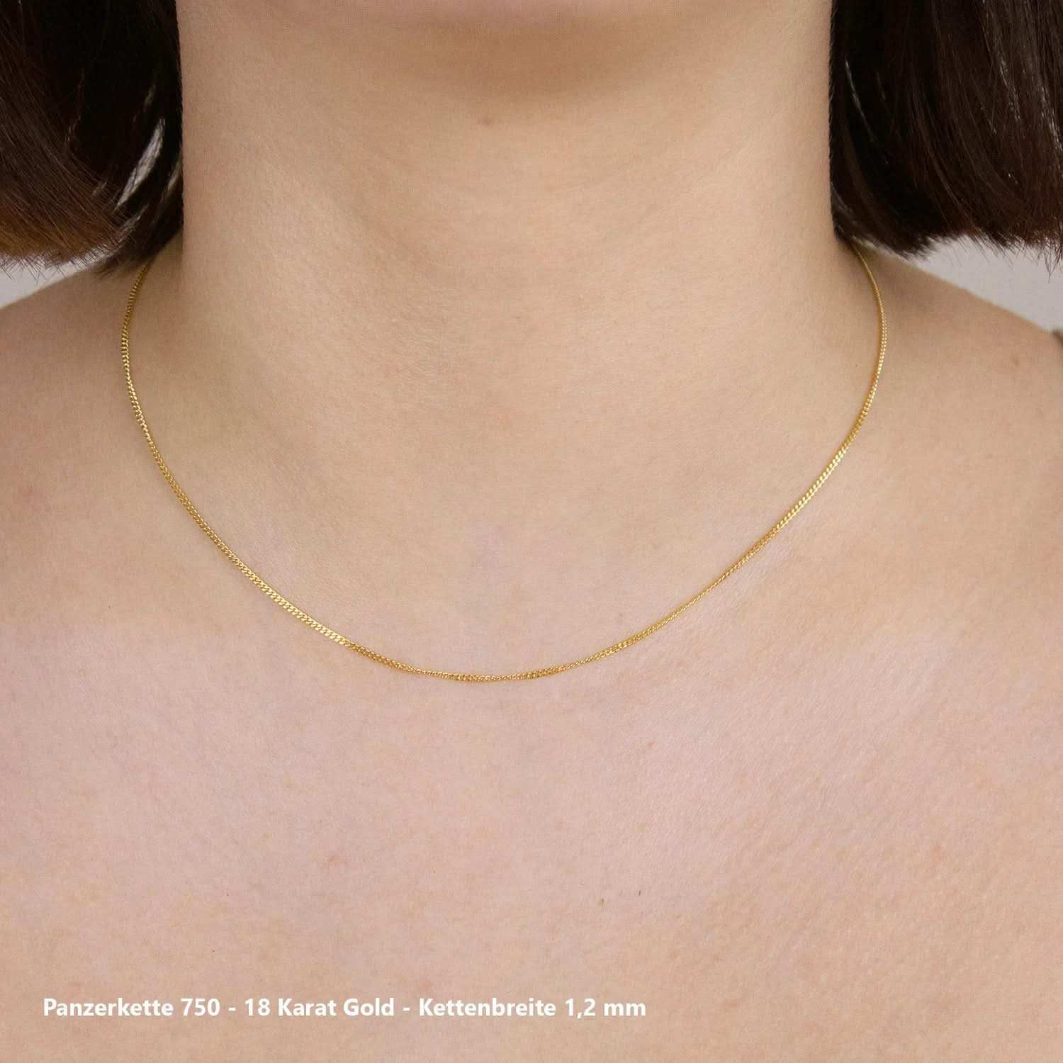 Edle massive Goldkette Panzerkette Halskette aus 750 - 18 Karat Gold - Firma Holzenplotz - Silberketten - Goldketten.de