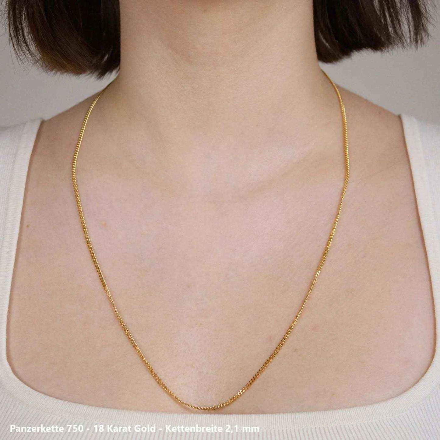 Edle massive Goldkette Panzerkette Halskette aus 750 - 18 Karat Gold