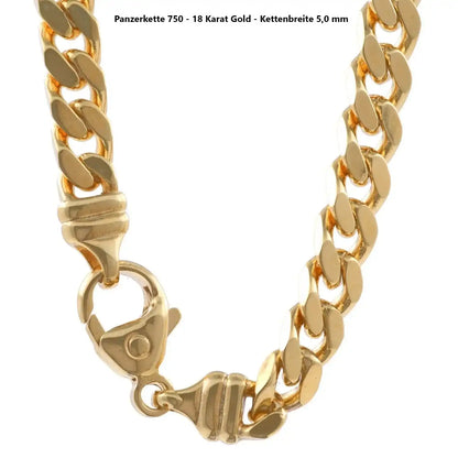 Edle massive Goldkette Panzerkette Halskette aus 750 - 18 Karat Gold - Firma Holzenplotz - Silberketten - Goldketten.de