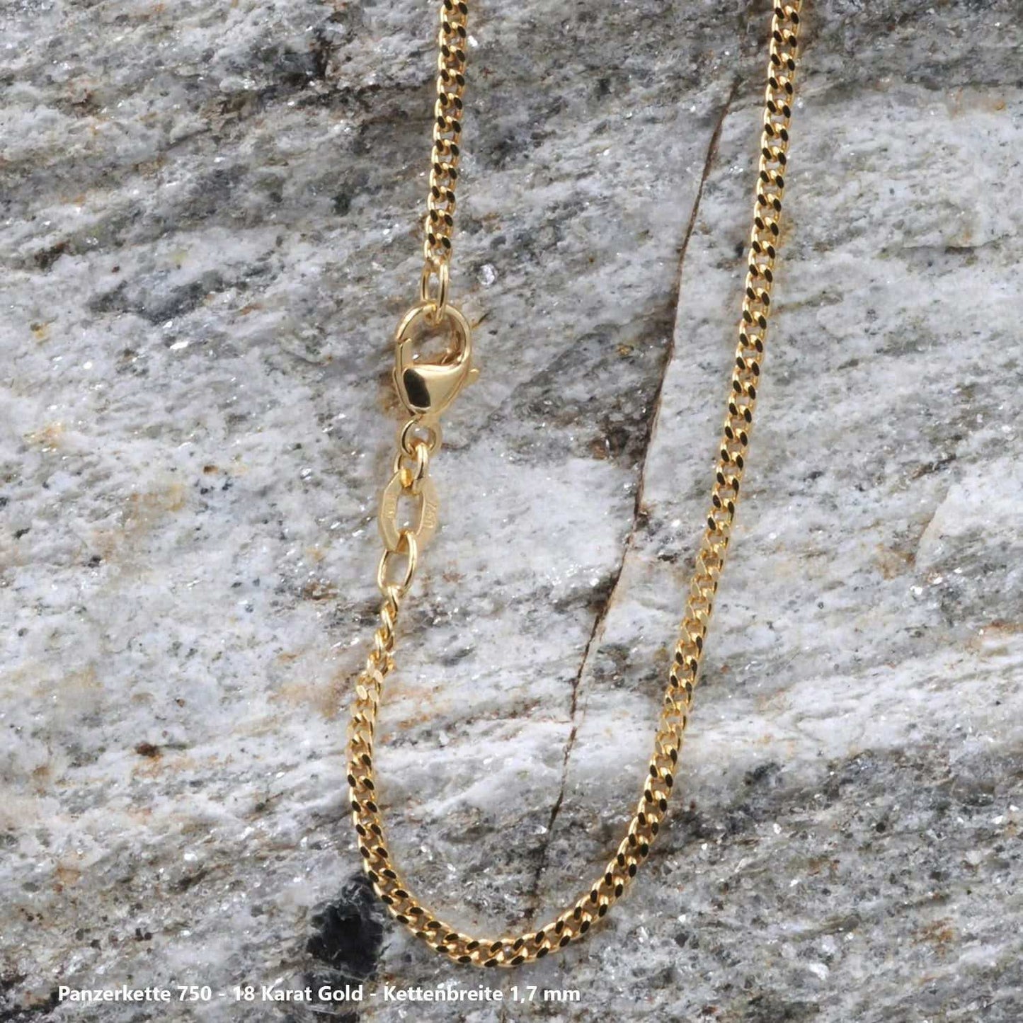 Edle massive Goldkette Panzerkette Halskette aus 750 - 18 Karat Gold - Firma Holzenplotz - Silberketten - Goldketten.de